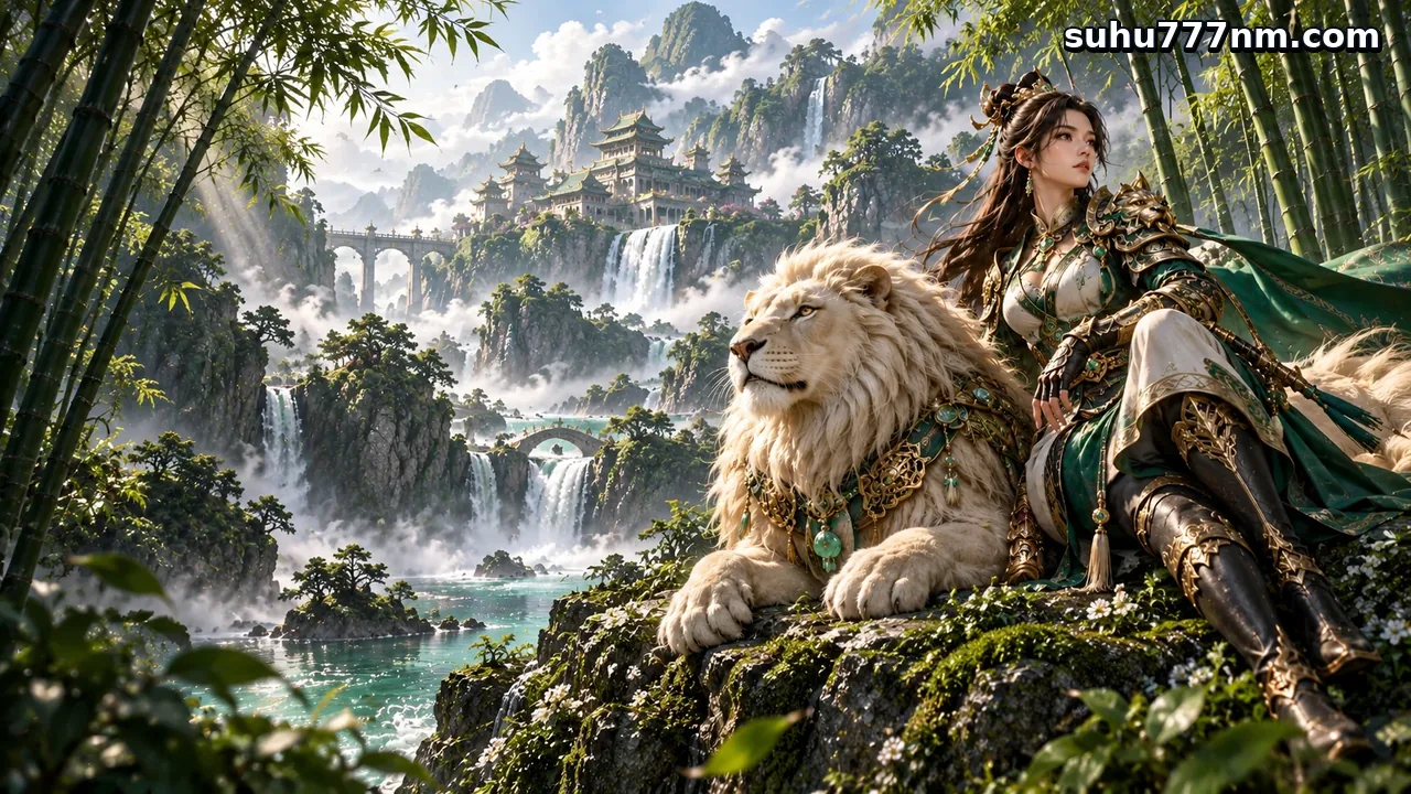 suhu777 — Penjaga Singa Gading bersama seekor singa putih